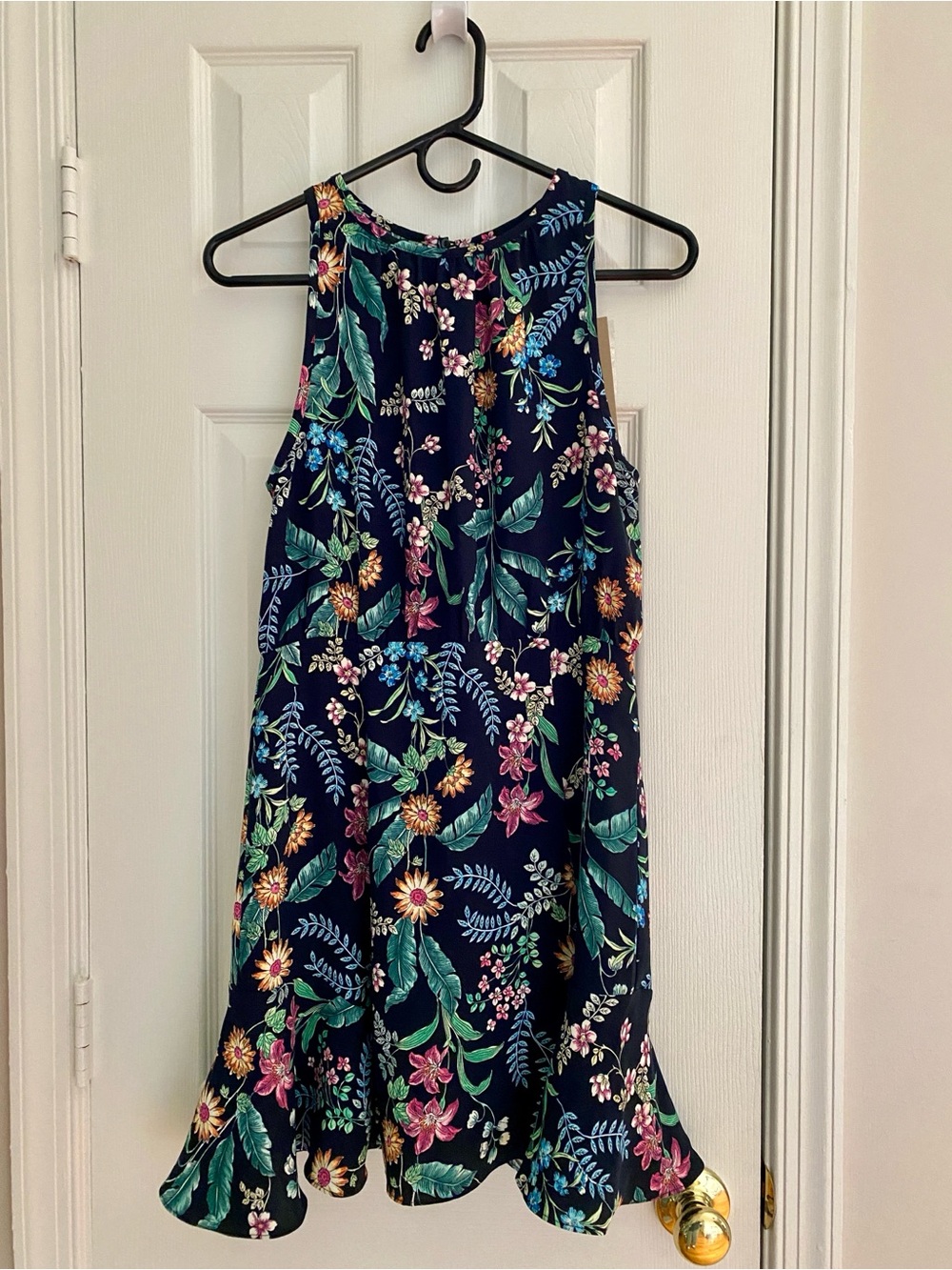 DO + BE Women’s Black Floral Sundress with Ruffle Hem